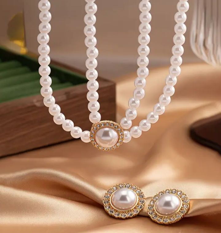 Double Layer Set Pearl&Glass